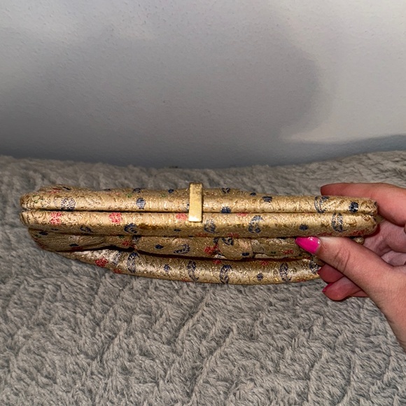 Vintage Gold Floral Clutch